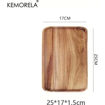 Elegantní bambusový čajový podnos z akácie | servírovací tác, dekorativní podnos - F