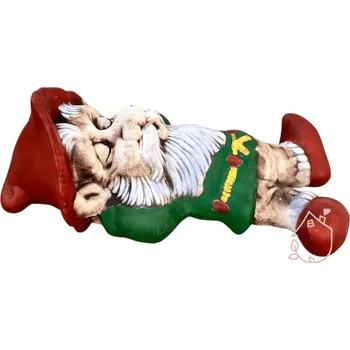 Zahradní dekorace Zahradní trpaslík ležící Ika keramický keramika dlouhý 39 cm