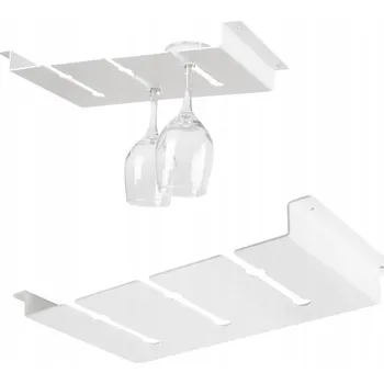 Obraz Biały wieszak na 6 kieliszków do wina k upevnění pod poličku