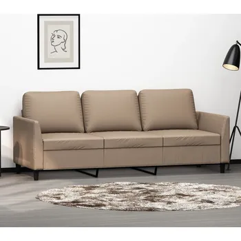 Pohovka zahrada-XL 3místná pohovka cappuccino 180 cm umělá kůže 359342