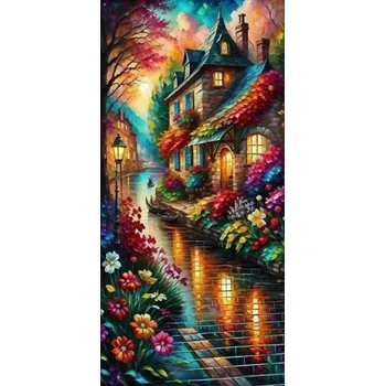 Diamantové malování Diamantové malování - Barevná ulička (85 x 45)