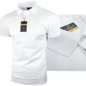 Pánské tričko Pánská polokošile bavlněné Klasické polo triko Bílé Lavier vel. XXL