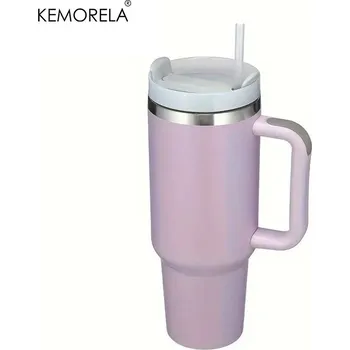 Termohrnek Termo hrnek s brčkem a uchem | cestovní hrnek, termo láhev - M , 887 ml