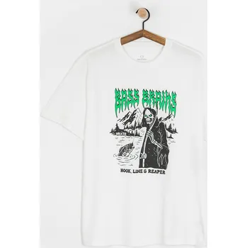 Pánské tričko Brixton Bass Brains Reaper (white) L, bílá