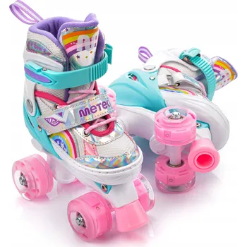 Kolečkové brusle Kolečkové Brusle s nastavitelným klasickým retro LED kolečkem pro děti Meteor, velikost 30-33