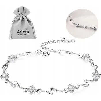 Náramek DÁMSKÝ NÁRAMEK se ZIRKONY STŘÍBRNÝ ŘETÍZEK