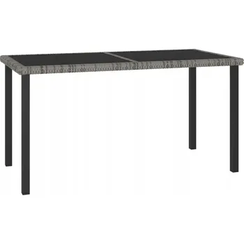 Jídelní stůl Zahradní jídelní stůl, šedý, 140x70x73 cm, PE ratan