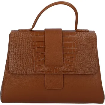 Dámská kožená kabelka světle hnědá - ItalY Lauren Kroko hnědá