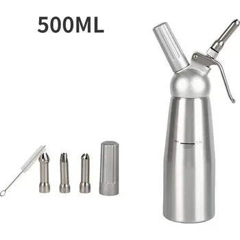 Sifon Nerez sifon na šlehačku s dávkovačem | kuchyňský sifon, cukrářské náčiní - 500 ml