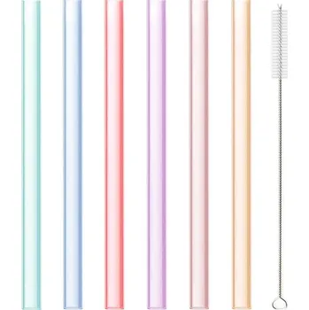 6 ks Sada ohebných silikonových brček | silikonová brčka, ekologická brčka - velký