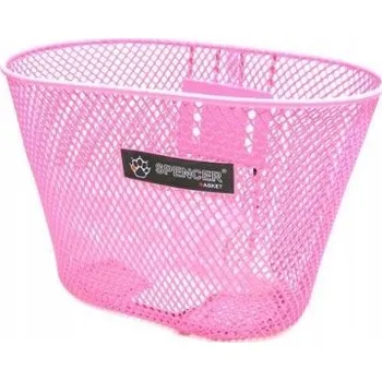 Košík na láhev Přední košík na kolo pletený růžový malý Spencer
