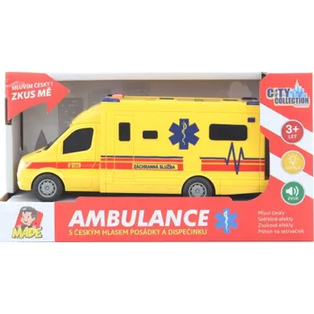 autíčko Sanitka na setrvačník a baterie s českým hlasem