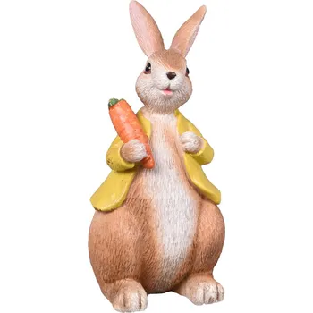 Nohel Garden Zajíc s mrkví polyresinový II 8x7x15cm