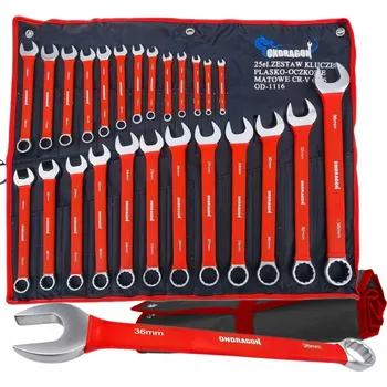 Klíč OČKOPLOCHÉ KLÍČE KLÍČE PLOCHÉ SADA KLÍČŮ S GUMOU POUZDRO 6-36mm 25KS