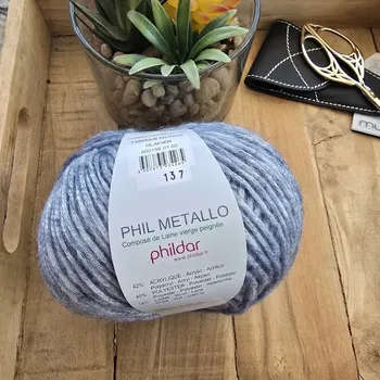 Příze Příze PHIL METALLO Příze PHIL METALLO: PHIL METALLO ocelově šedá ombré