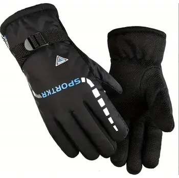 Rukavice Zimní pánské rukavice černé sportovní zateplené větruodolné termální