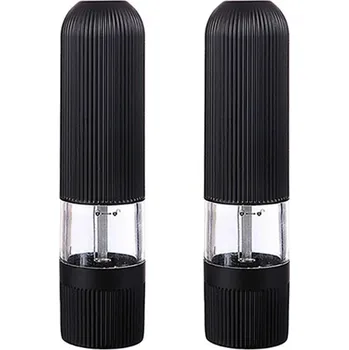 Mlýnek na koření Elektrický mlýnek na pepř a sůl s nastavitelnou hrubostí | elektrický mlýnek, kuchyňský pomocník - ČERNÁ A 2KS