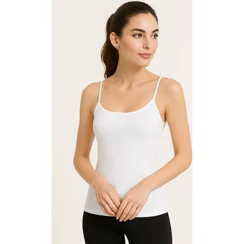 AXIRYA - Bezešvé tílko / košilka s úzkými ramínky CARACO - bílá/S/M