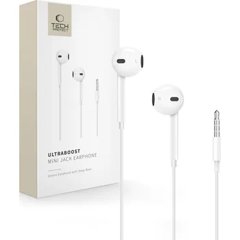 Sluchátka Sluchátka Tech-Protect Ultraboost Mini Jack Core White