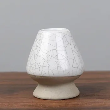 Keramický stojánek na metličku matcha | čajové doplňky, japonská keramika - Měsíc bílý