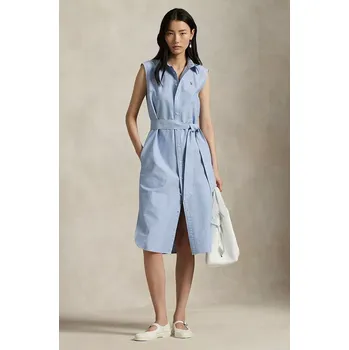 Dámské šaty Bavlněné šaty Polo Ralph Lauren 211965853 modrá 55X, vel. 38