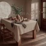 Lněný ubrus šedobéžový,120x140