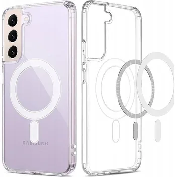 Pouzdro na mobilní telefon POUZDRO ZADNÍ KRYT POUZDRO MAGSAFE BEZBARVÉ PRO SAMSUNG GALAXY S22 PLUS + SKLO