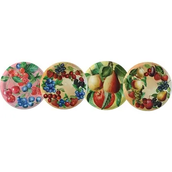 Víčko na zavařovací sklenici Šroubovací Víčko na sklenici 66-4 ovoce, sada 10 Ks džemovek