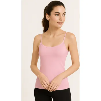 AXIRYA - Bezešvé tílko / košilka s úzkými ramínky CARACO - růžová/L/XL