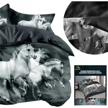 Povlečení Povlečení 160x200 3dílná sada povlaky 70x80 mikrovlákno 3D Andreas koně
