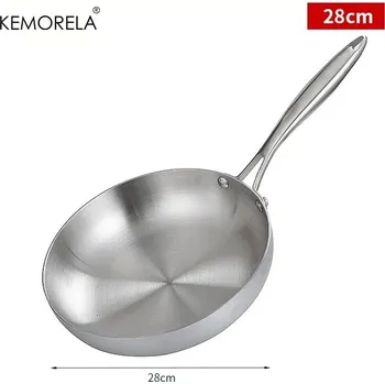 Pánev Nerezová pánev na steak bez povlaku na plyn i indukci | nerezová pánev, kuchyňské nádobí - 28 cm