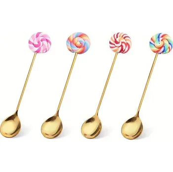 Příbor 4 ks Nerezový dětský příbor s roztomilým motivem | dětský příbor, dezertní příbor - Candy-Spoon-4PCS