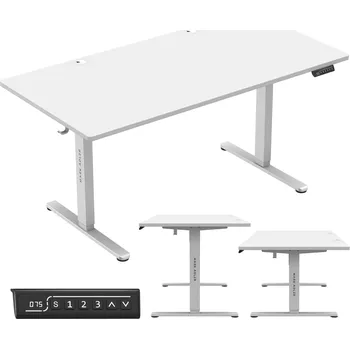 Psací stůl Elektrický psací stůl nastavitelný 160 x 80 cm Mark Adler Leader 7.6 Bílý