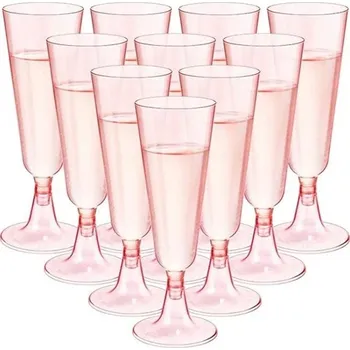 Party nádobí Plastové party skleničky na šampaňské přípitek | plastové skleničky, party skleničky - Růžový , 25 ks