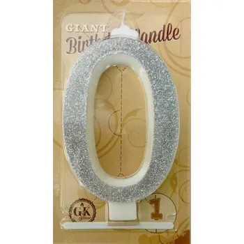 Svíčka Svíčka velká stříbrná číslo 0