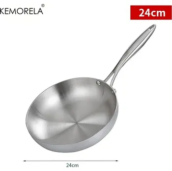 Pánev Nerezová pánev na steak bez povlaku na plyn i indukci | nerezová pánev, kuchyňské nádobí - 24 cm