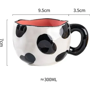 Roztomilý keramický květinový hrnek na mléko a čaj pro děti | dětský hrnek, snídaňový hrnek - Kráva