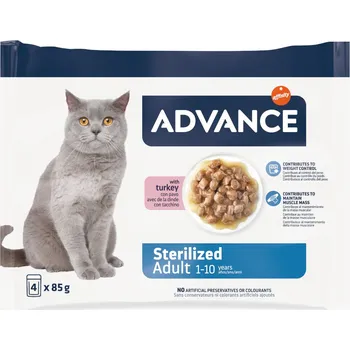 Krmivo pro kočku 52x85g Advance Feline Sterilized krůtí