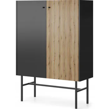 Komoda Komoda Selsey 93,2 x 39 x 131,7 cm, černá, matný dub