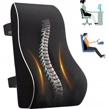 Polštář POLŠTÁŘ BEDERNÍ OPĚRKA ZAD ORTOPEDICKÁ PROTI BOLESTI ČERNÁ