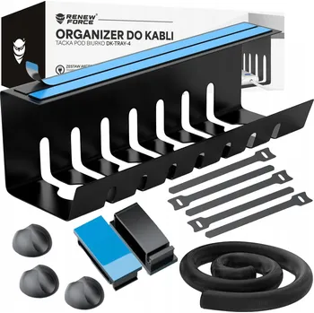 kabelová chránička ORGANIZÉR NA KABELY POD STŮL LIŠTA NA PRODLUŽOVACÍ KABEL 43cm SADA ORGANIZÉR