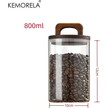 Dóza na potraviny Skleněná dóza s víkem na čaj kávu potraviny | kuchyňská dóza, úložná nádoba - 800 ml