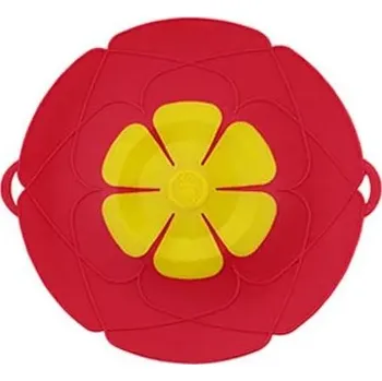 Hrnec Silikonová poklice proti přetečení na pánev a hrnec | kuchyňské víko, kuchyňské doplňky - ČERVENÝ