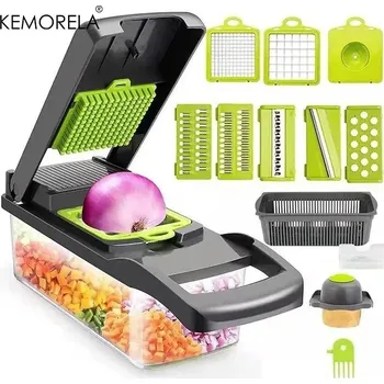 Kráječ zeleniny Víceúčelový kráječ zeleniny s madlem pro snadné krájení | kuchyňský kráječ, kráječ na zeleninu - 12 v 1