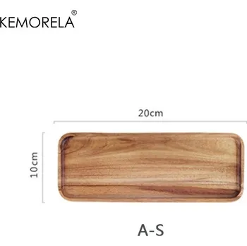 Dřevěný tác z akácie na čaj a kávu | servírovací tác, kuchyňský podnos - A