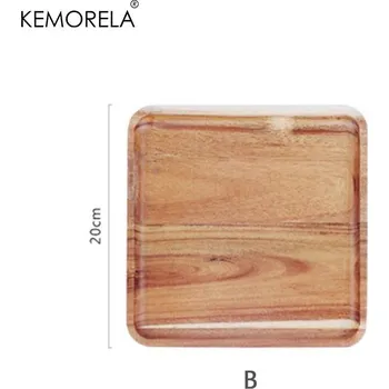 Dřevěný tác z akácie na čaj a kávu | servírovací tác, kuchyňský podnos - C