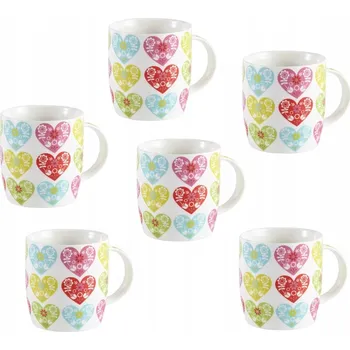 PORCELÁNOVÝ HRNEK na KÁVU ČAJ SADA 6 ks 390 ml HELOPI KONSIMO