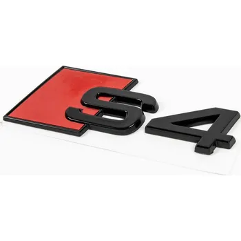 Znak automobilu Znak S4 černý lesk Audi zadní, 3M páska, ABS plast