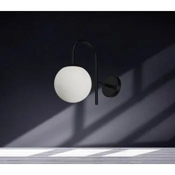 Nástěnné svítidlo OSMONT Nástěnné svítidlo ANCHA 1 triplex opál 1x E27 25W IP40 černá IN-12LN/092 C* - OSMONT OS ANC40001