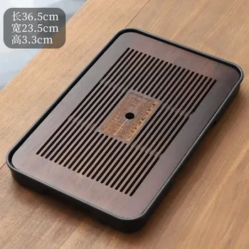 Bambusový čajový podnos pro sety | čajový podnos, bambusový podnos - D-černé pozadí